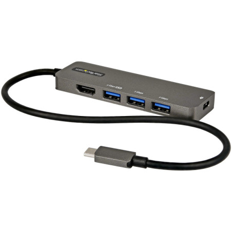 StarTech USB C Multiport Adapter - USB-C to HDMI 2.0b 4K 60Hz (HDR10) - 100W Power Delivery Pass-Through - 4-Port USB 3.0 Hub - 