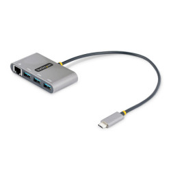 3-Port USB-C Hub with Ethernet Portable